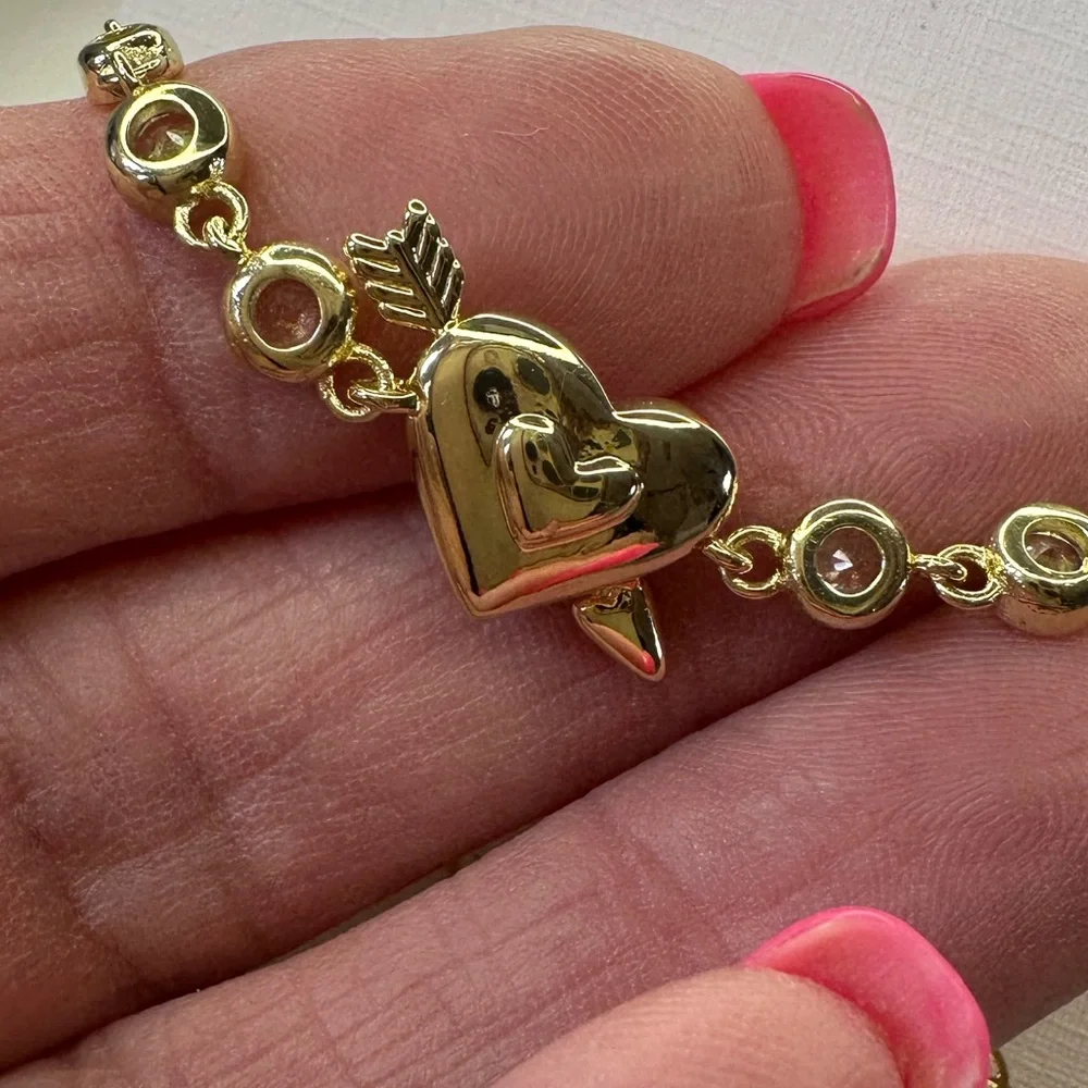 Kendra Scott Opalescent Resin and Cubic Zirconia Ari Heart Arrow Tennis Bracelet